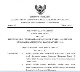 PERATURAN KALURAHAN TENTANG PERUBAHAN RKPKALURAHAN PETIR TAHUN 2026